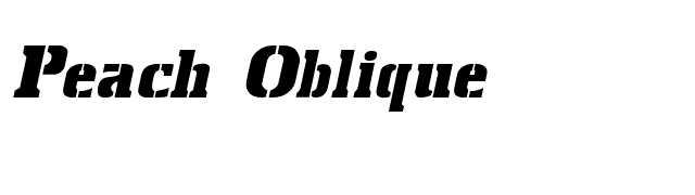 Peach Oblique font preview