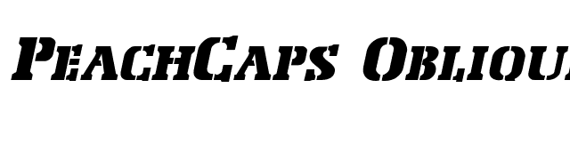 PeachCaps Oblique font preview