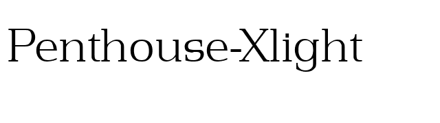 Penthouse-Xlight font preview