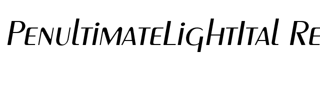 PenultimateLightItal Regular font preview