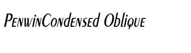 PenwinCondensed Oblique font preview