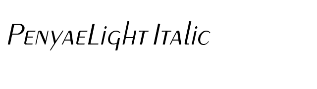 PenyaeLight Italic font preview