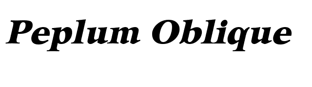 Peplum Oblique font preview