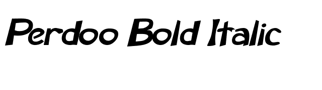 Perdoo Bold Italic font preview