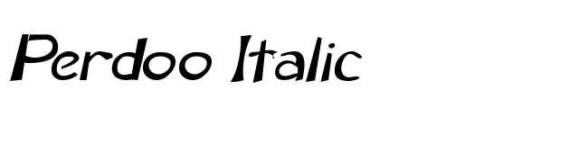 Perdoo Italic font preview