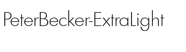 PeterBecker-ExtraLight font preview