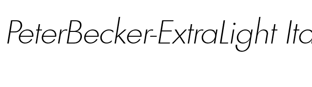 PeterBecker-ExtraLight Italic font preview