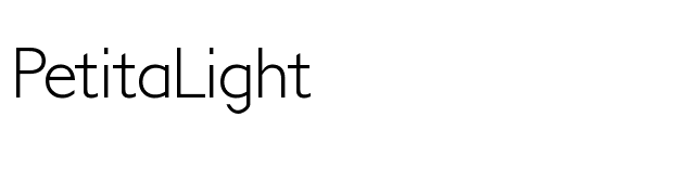 PetitaLight font preview