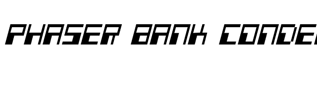 Phaser Bank Condensed Italic font preview