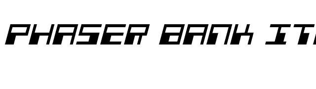 Phaser Bank Italic font preview