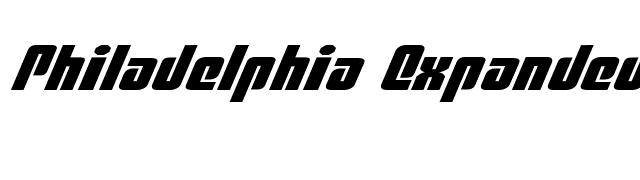 Philadelphia Expanded Italic font preview