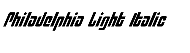 Philadelphia Light Italic font preview