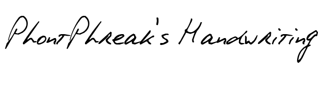 PhontPhreak's Handwriting font preview