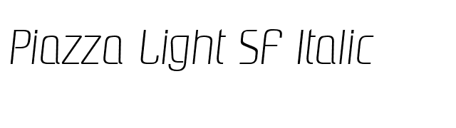 Piazza Light SF Italic font preview