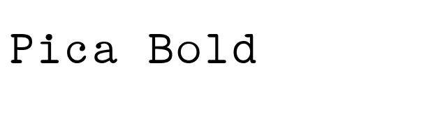 Pica Bold font preview