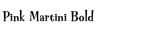 Pink Martini Bold font preview