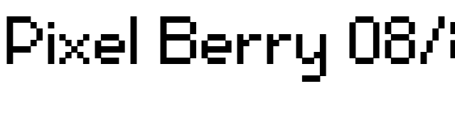 Pixel Berry 08/84 Ltd.Edition font preview