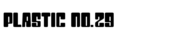 Plastic No.29 font preview