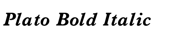 Plato Bold Italic font preview