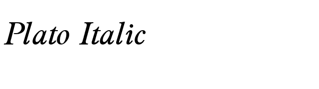 Plato Italic font preview