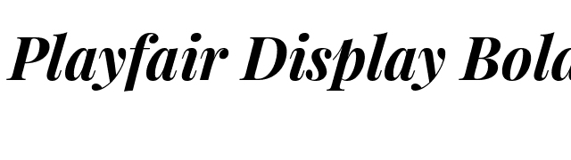 Playfair Display Bold Italic font preview