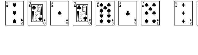 Playing Cards font preview