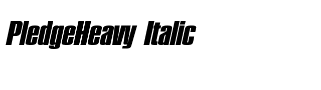 PledgeHeavy Italic font preview