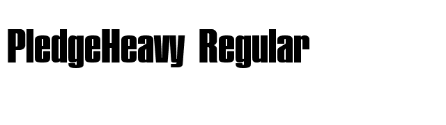 PledgeHeavy Regular font preview