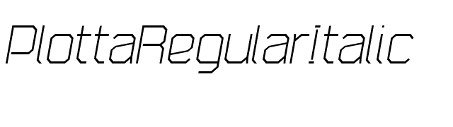 PlottaRegularItalic font preview