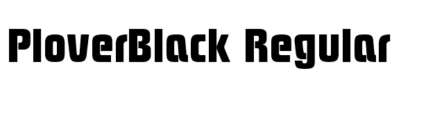 PloverBlack Regular font preview