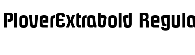 PloverExtrabold Regular font preview