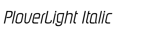 PloverLight Italic font preview