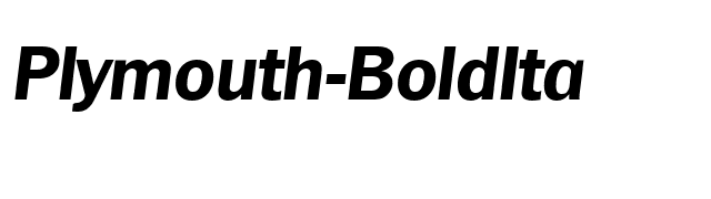 Plymouth-BoldIta font preview