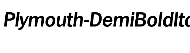 Plymouth-DemiBoldIta font preview