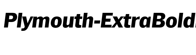 Plymouth-ExtraBoldIta font preview