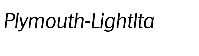 Plymouth-LightIta font preview