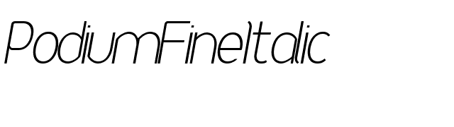 PodiumFineItalic font preview