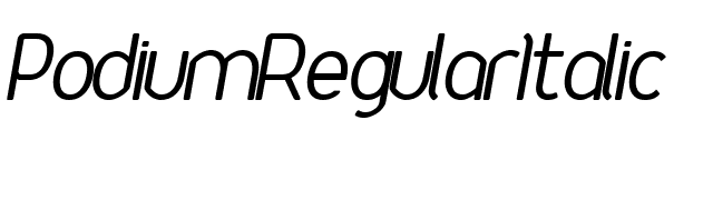 PodiumRegularItalic font preview