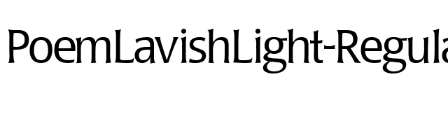 PoemLavishLight-Regular font preview