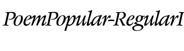 PoemPopular-RegularItalic font preview