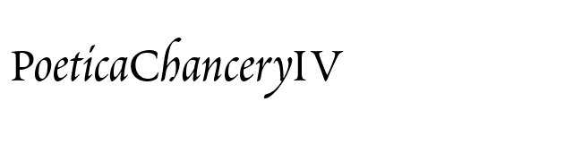 PoeticaChanceryIV font preview