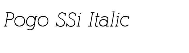 Pogo SSi Italic font preview