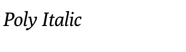 Poly Italic font preview