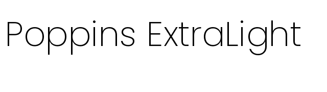 Poppins ExtraLight font preview