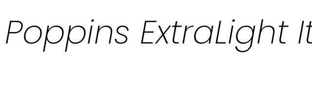 Poppins ExtraLight Italic font preview