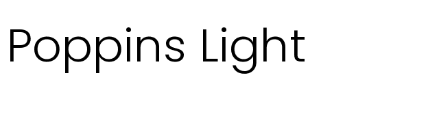 Poppins Light font preview