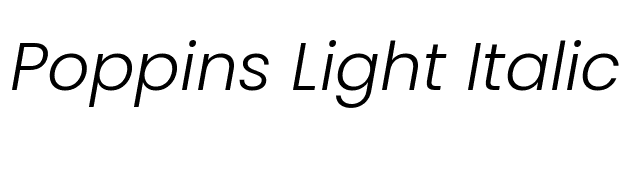 Poppins Light Italic font preview