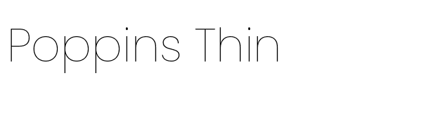 Poppins Thin font preview