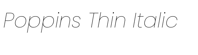 Poppins Thin Italic font preview