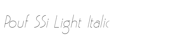 Pouf SSi Light Italic font preview